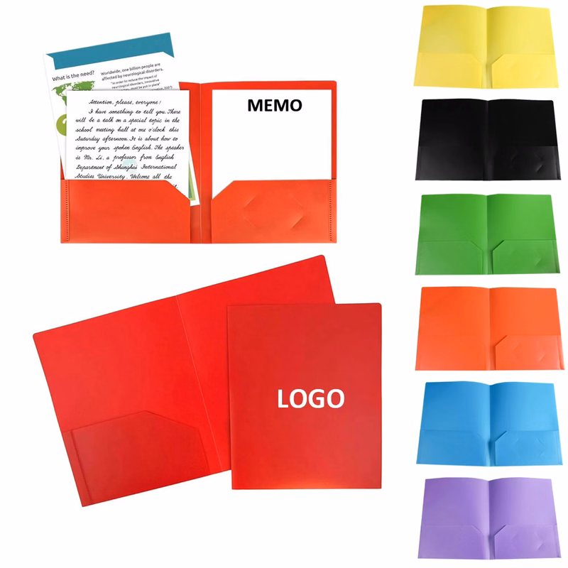 Plastic File Folder With Business Cards Slot