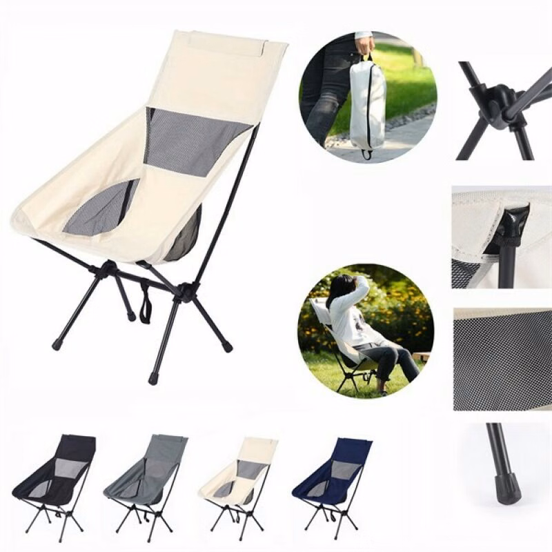 Folding High Back Camping Chair with Head Support