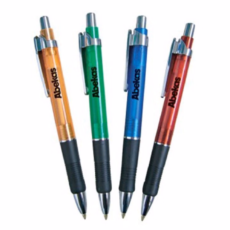 Color Barrel w/ Black Grip Pen