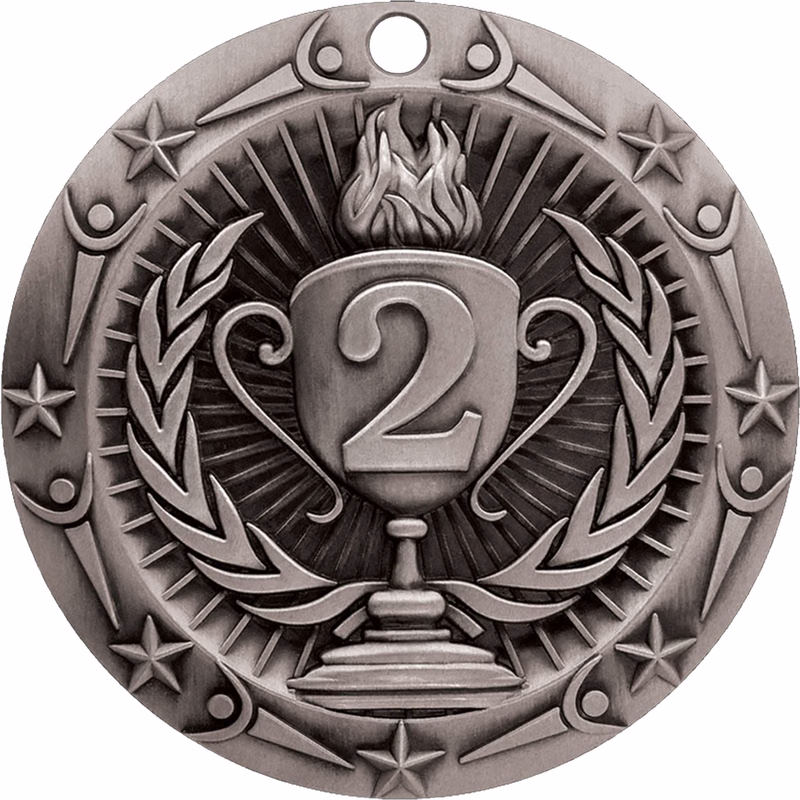Stock World Class Sports & Academic Medals: 2nd Place