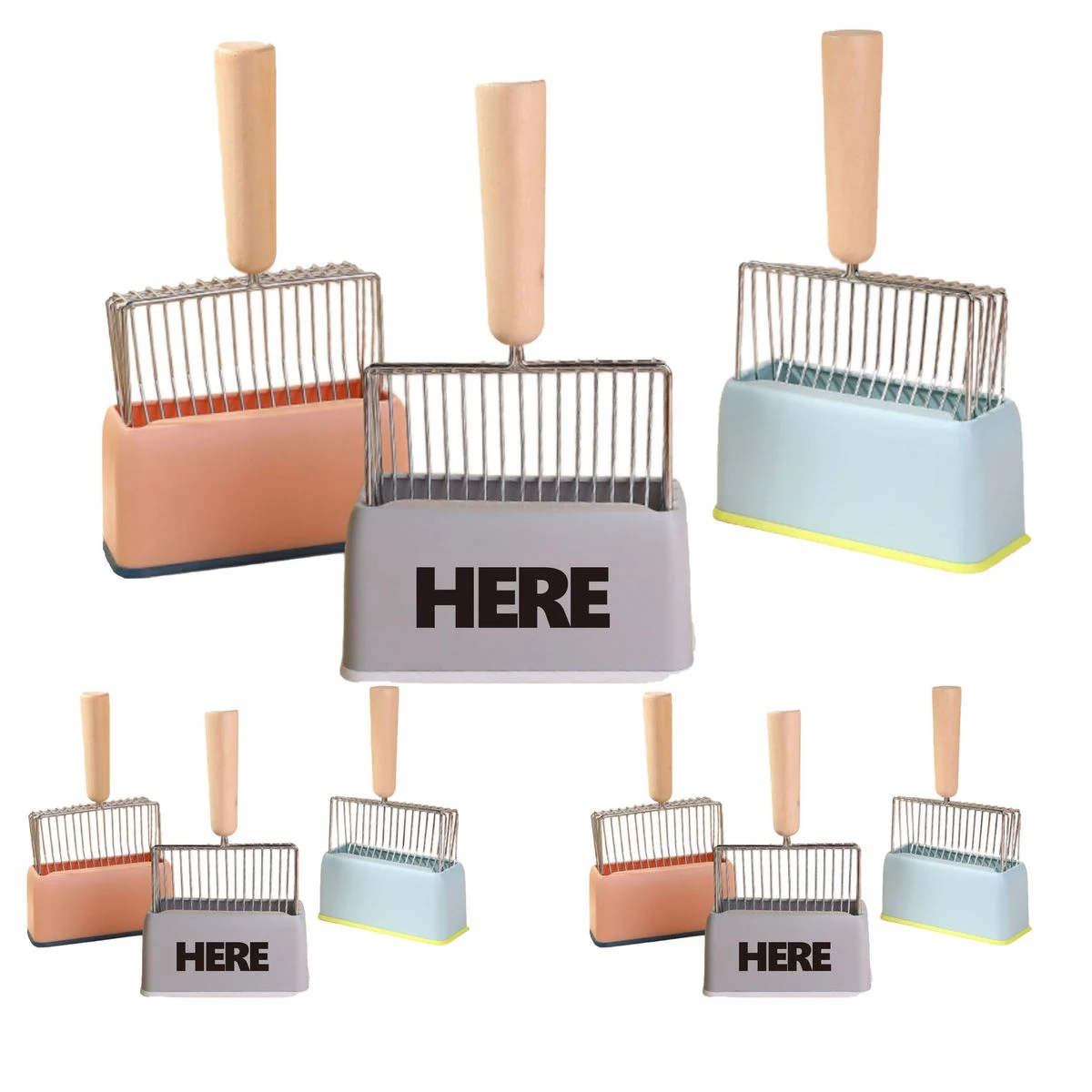 Heavy Duty Full Metal Cat Litter Scoop with Holder 1