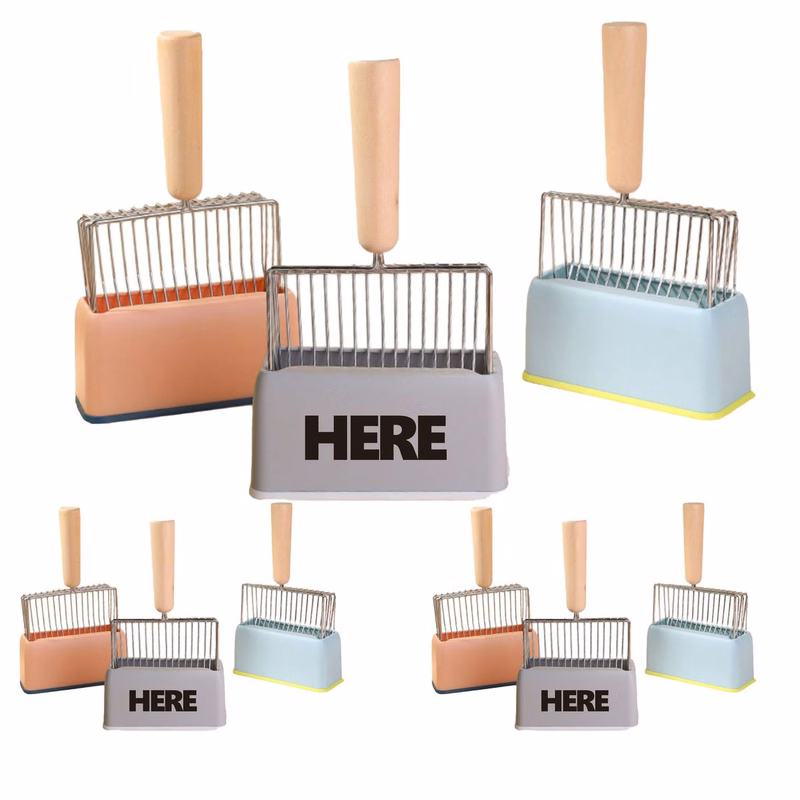 Heavy Duty Full Metal Cat Litter Scoop with Holder