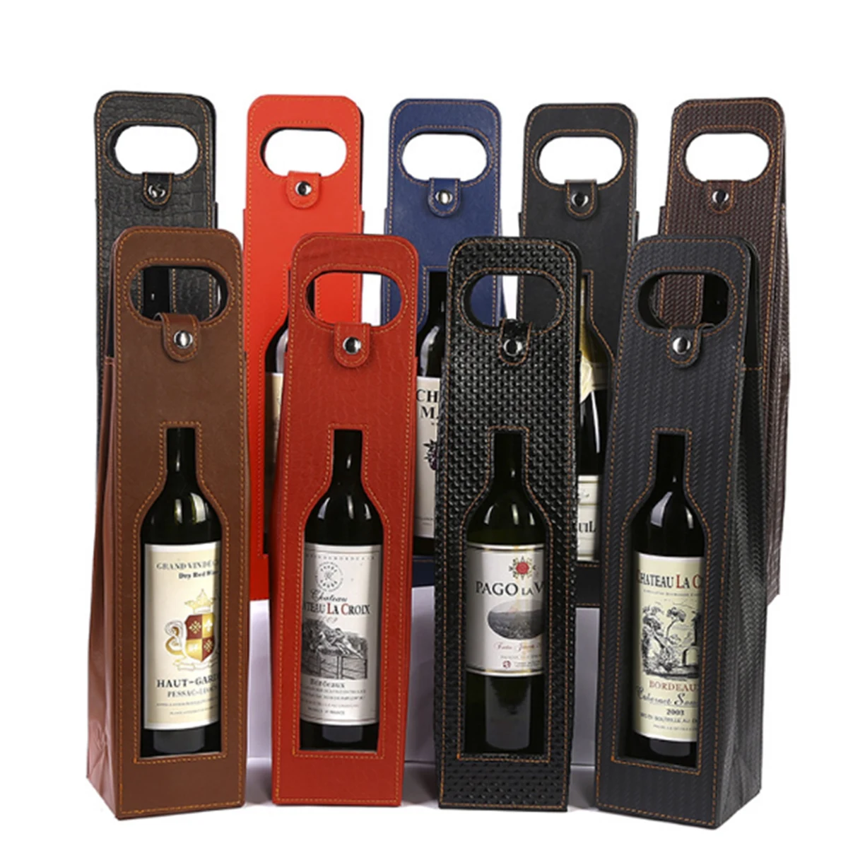 Portable Wine Tote Holders/Wine Bottle Protector, custom tote bag with logo imprint 1