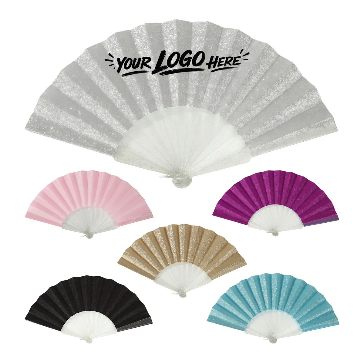 9 Inch Folding Hand Fan Custom Print Event Giveaway 1