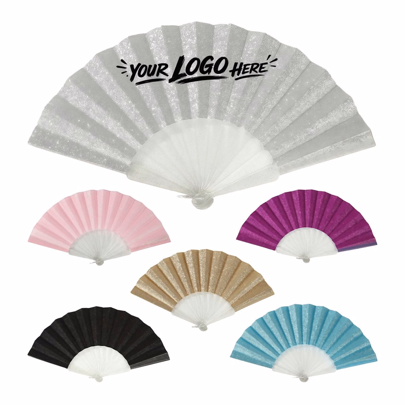 9 Inch Folding Hand Fan Custom Print Event Giveaway