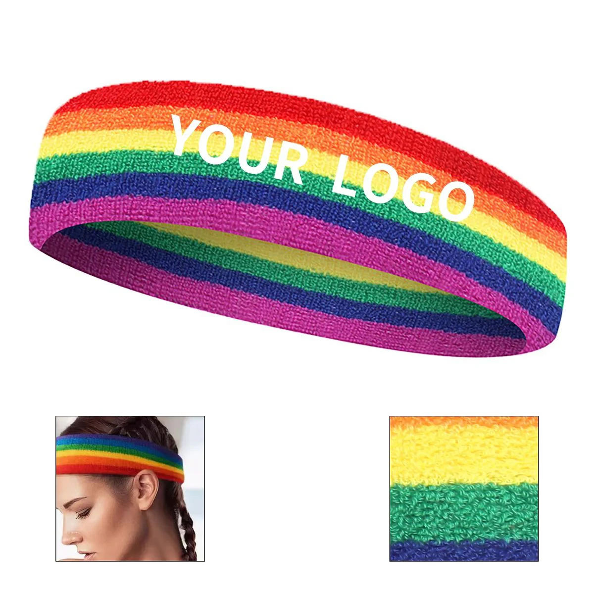 Rainbow Pride Polyester Headband for Sports and Yoga 1
