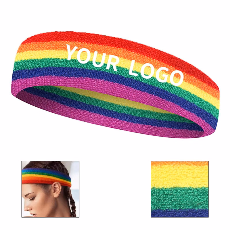 Rainbow Pride Polyester Headband for Sports and Yoga