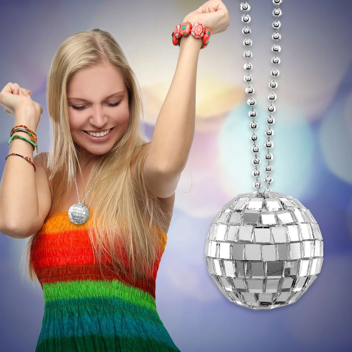 Mirror Ball Disco Necklaces 1