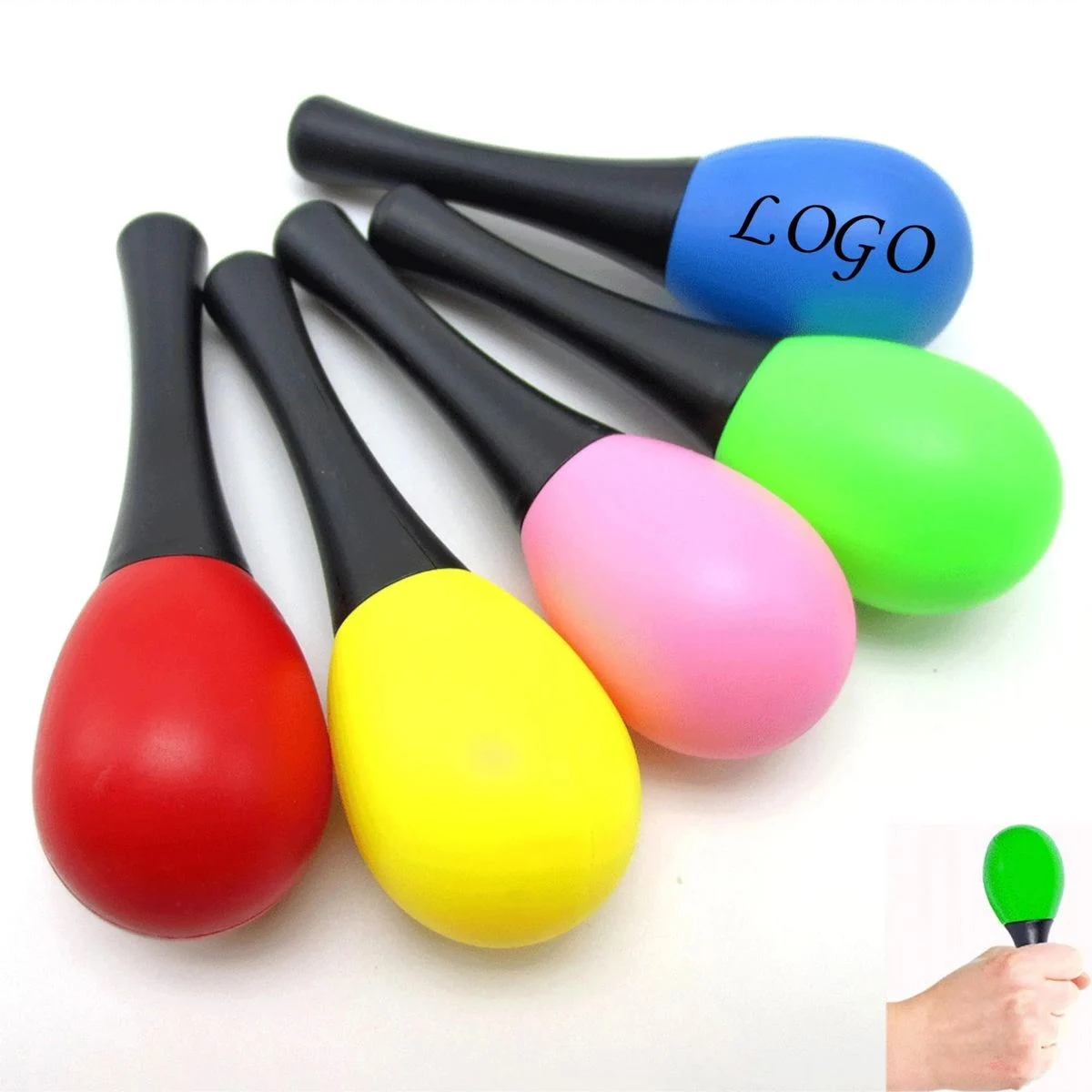 Plastic Maracas Rattles Sand Hammer 1