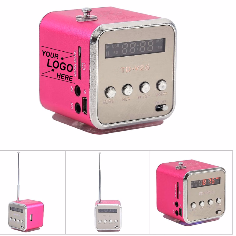 Portable Wireless Music Player with FM Radio and Stereo Speaker