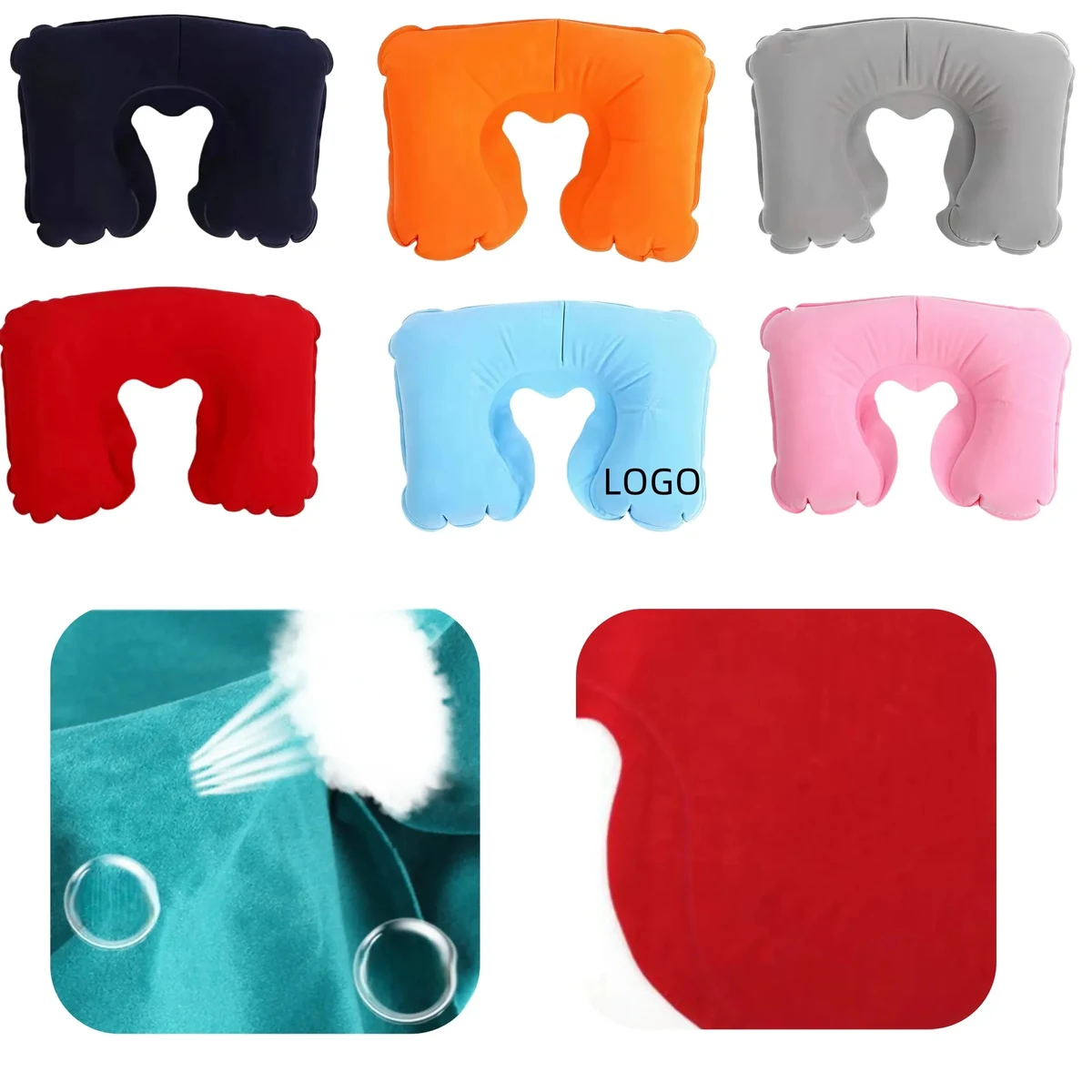 PVC Flocking U-Shaped Neck Pillow 1