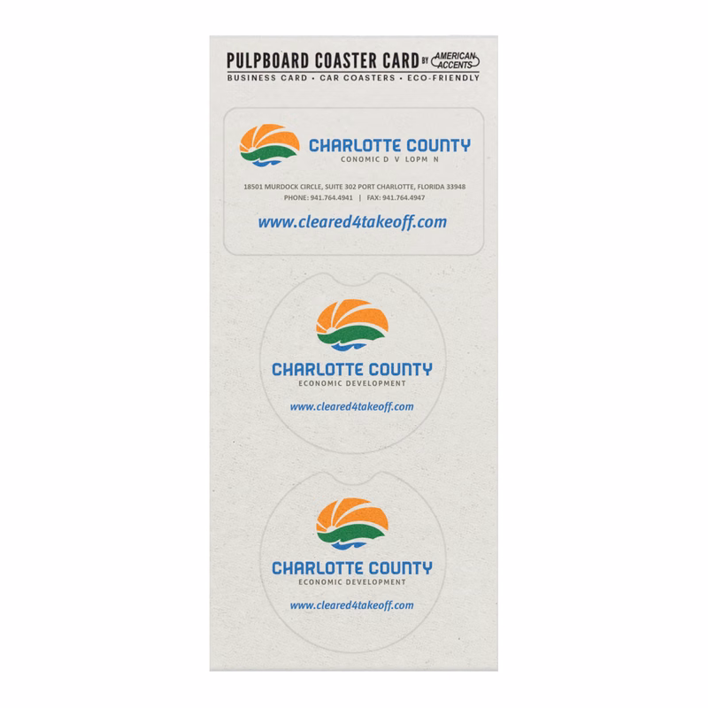 Coaster Card Pulpboard 80 pt Car Coaster 3.875" x 8.500" Digital Print