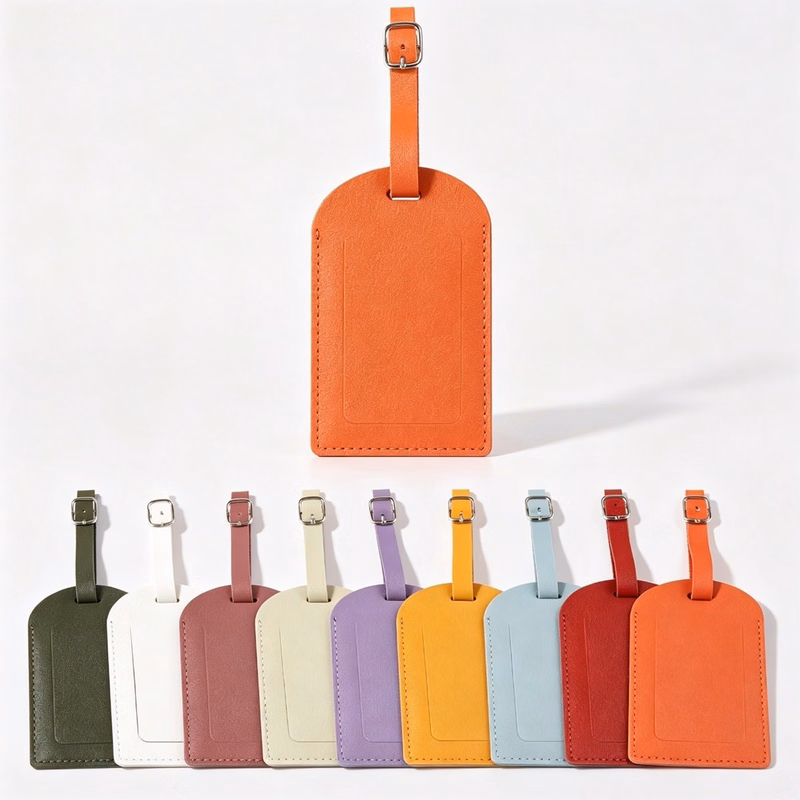 Vertical Flip PU Leather Luggage Tag