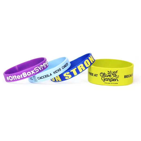 1" Silicone Wristband - Silk-Screened 1
