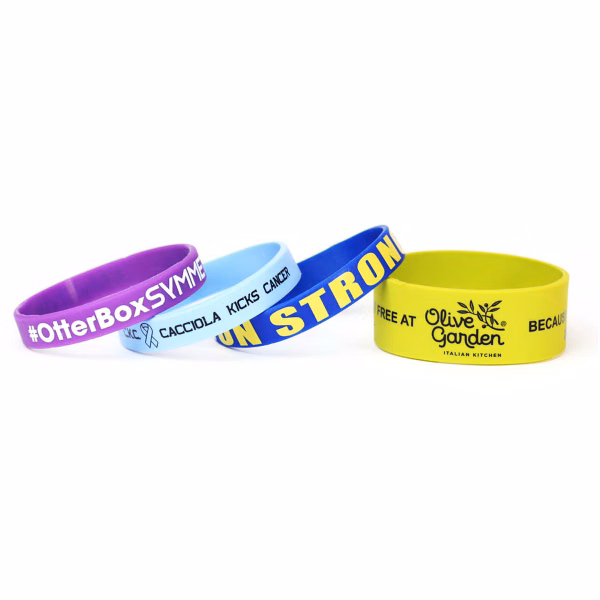 1" Silicone Wristband - Silk-Screened