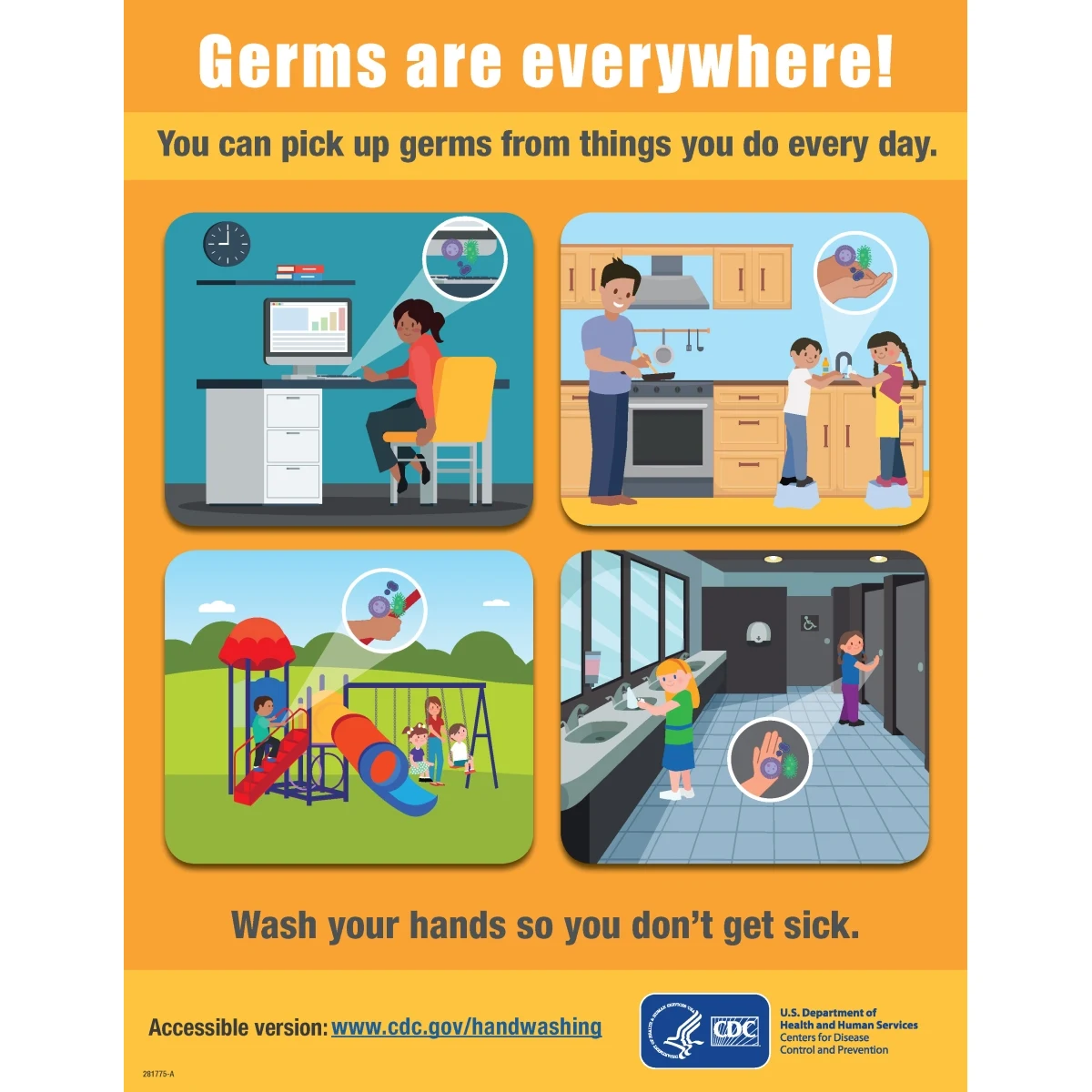 CDC approved Stock Posters | Hand washing series (8.5x11) 1