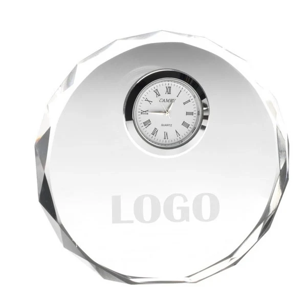 Clear Crystal Round Quartz Clock 1