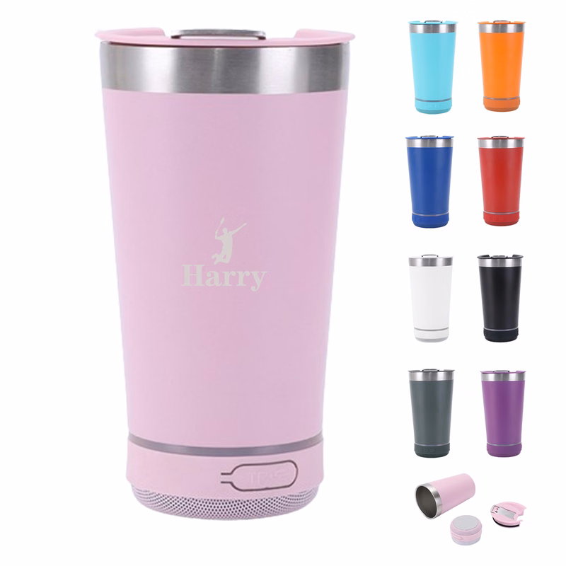 16 oz Stainless Steel Insulated Speaker Cup With Opener