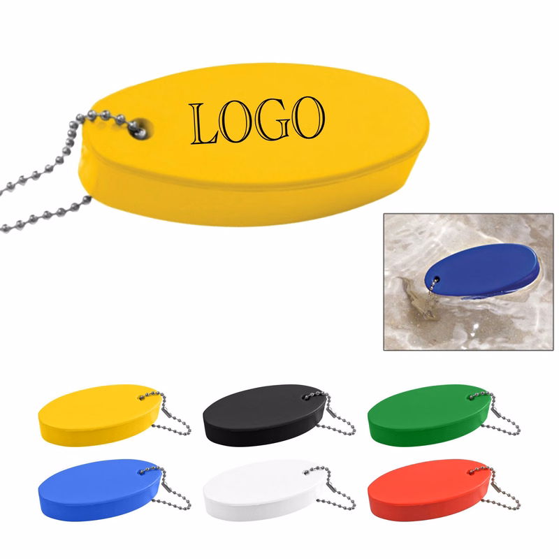 PU Oval Floating Foam Keychain