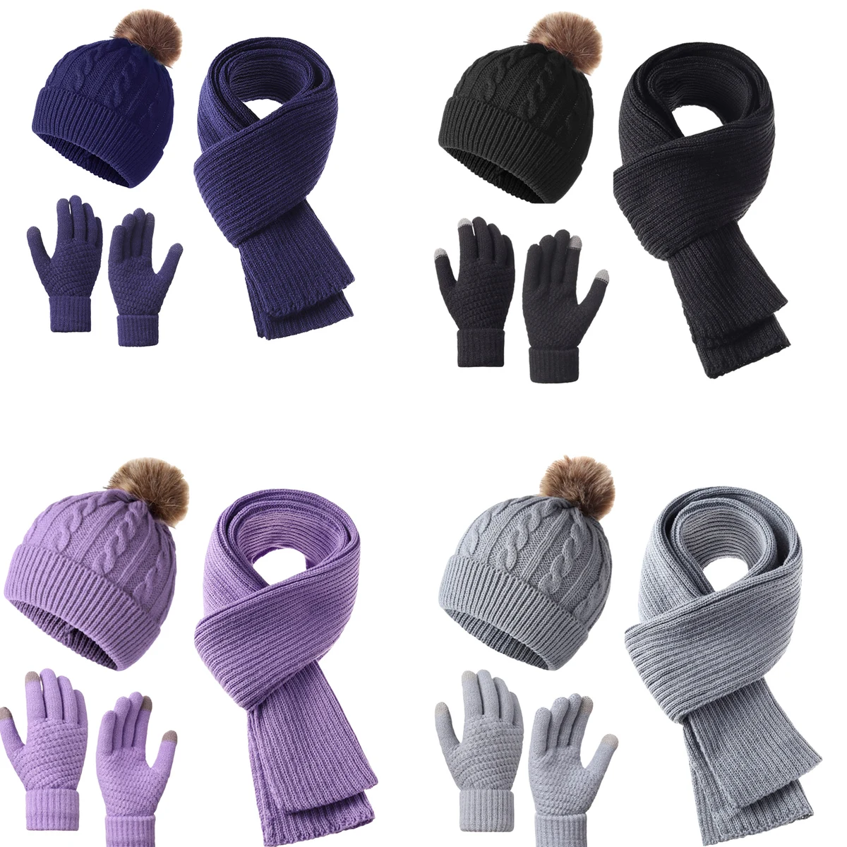Winter Hat, Gloves And Scarf Set 1
