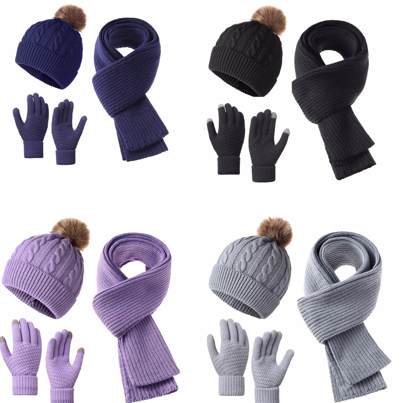 Winter Hat, Gloves And Scarf Set