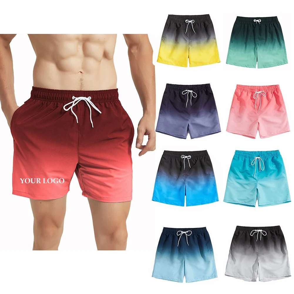 Quick Dry Men's Gradient Swim Trunks 1