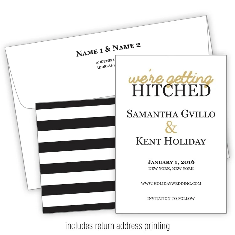 Wedding Invitation with Printed Envelopes Flat - 5x7 (A7) 1