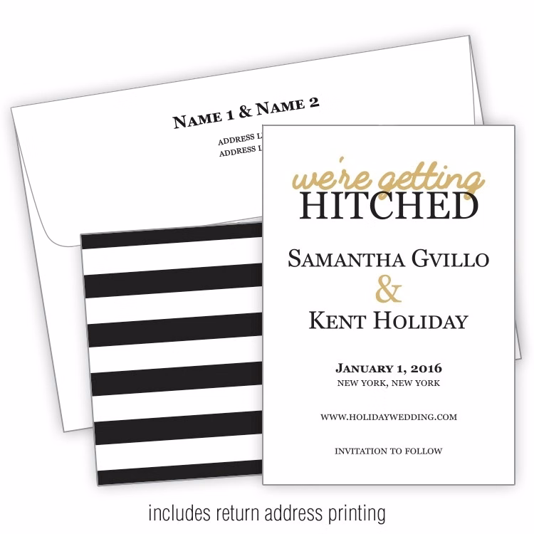 Wedding Invitation with Printed Envelopes Flat - 5x7 (A7)