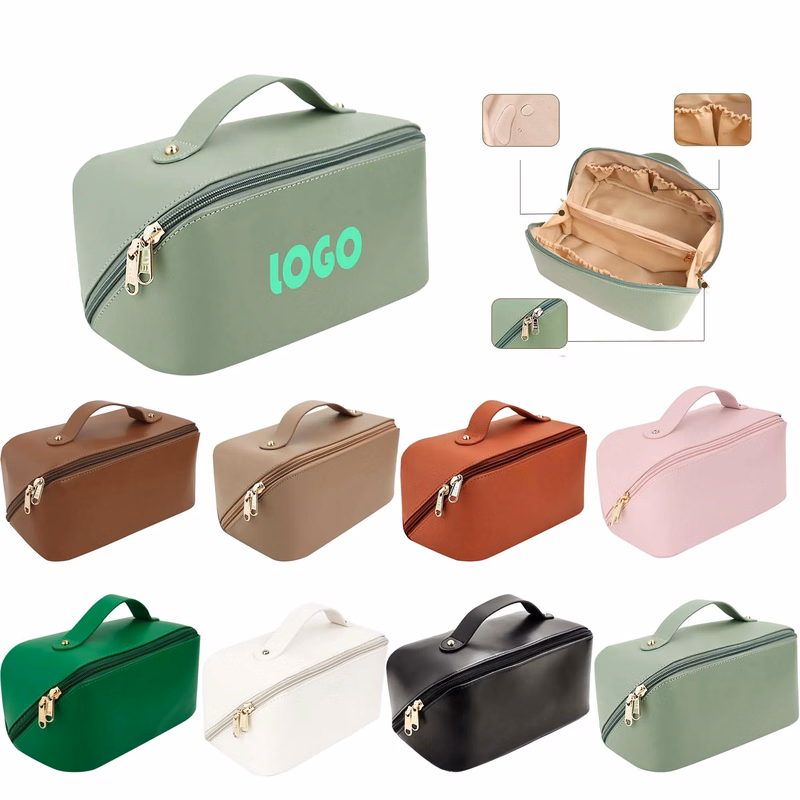 Large Capacity PU Leather Makeup Toiletry Bag