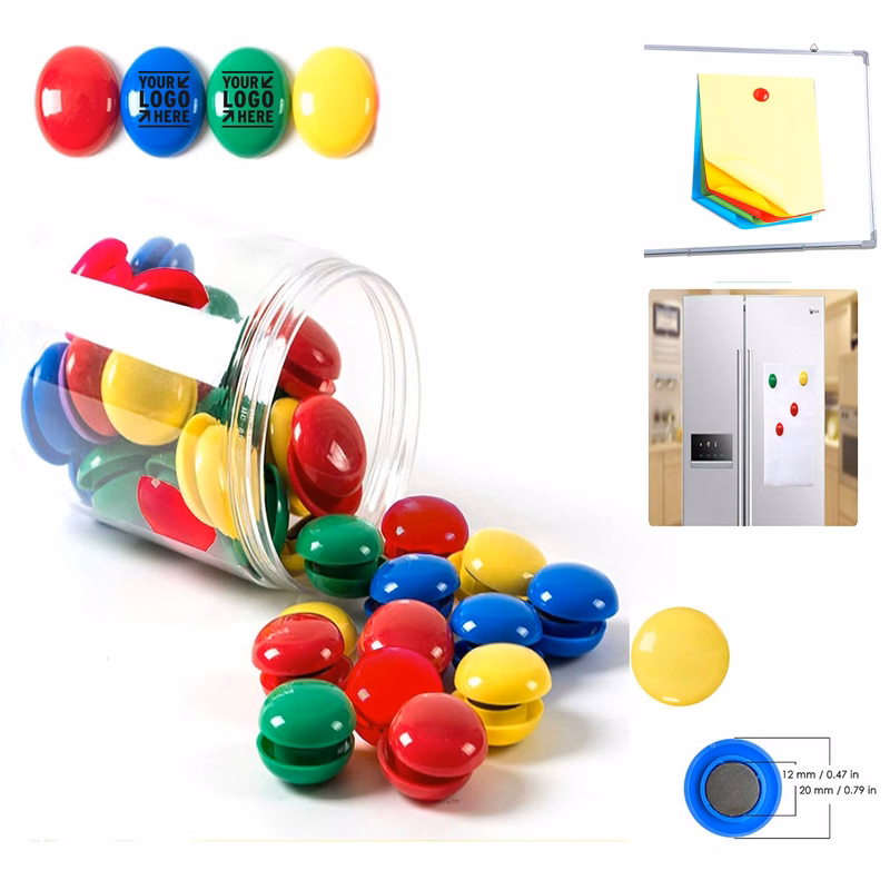 80 Pack 20 mm Round Plastic Covered Magnetic Buttons