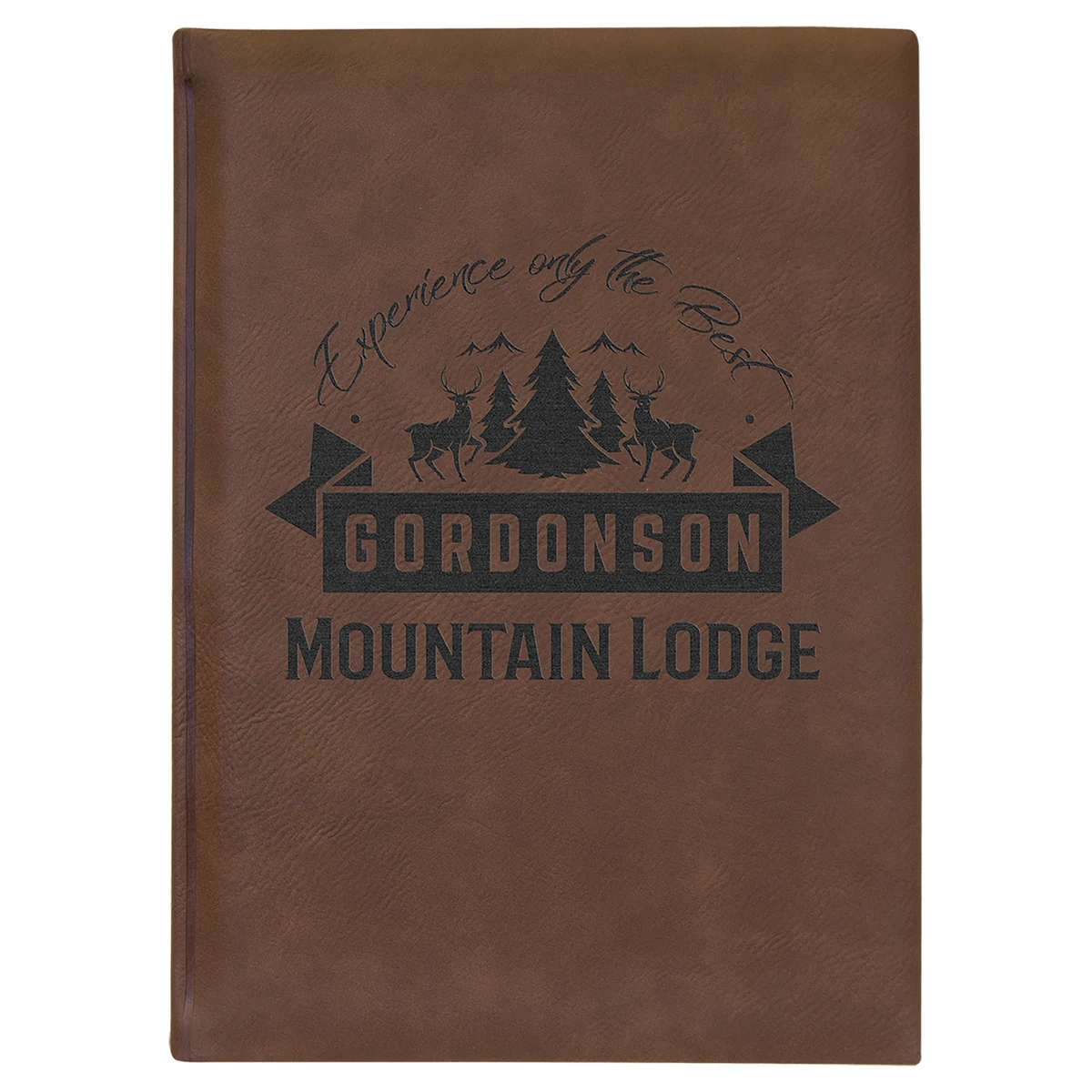 7" x 9 3/4" Dark Brown Leatherette Journal-Lined Paper 1