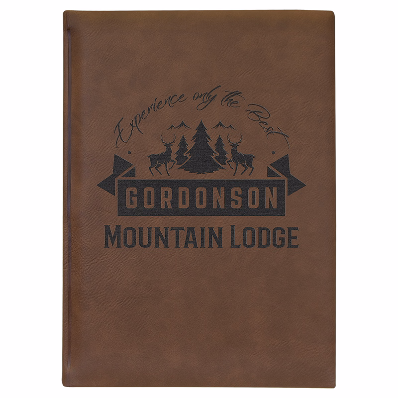 7" x 9 3/4" Dark Brown Leatherette Journal-Lined Paper