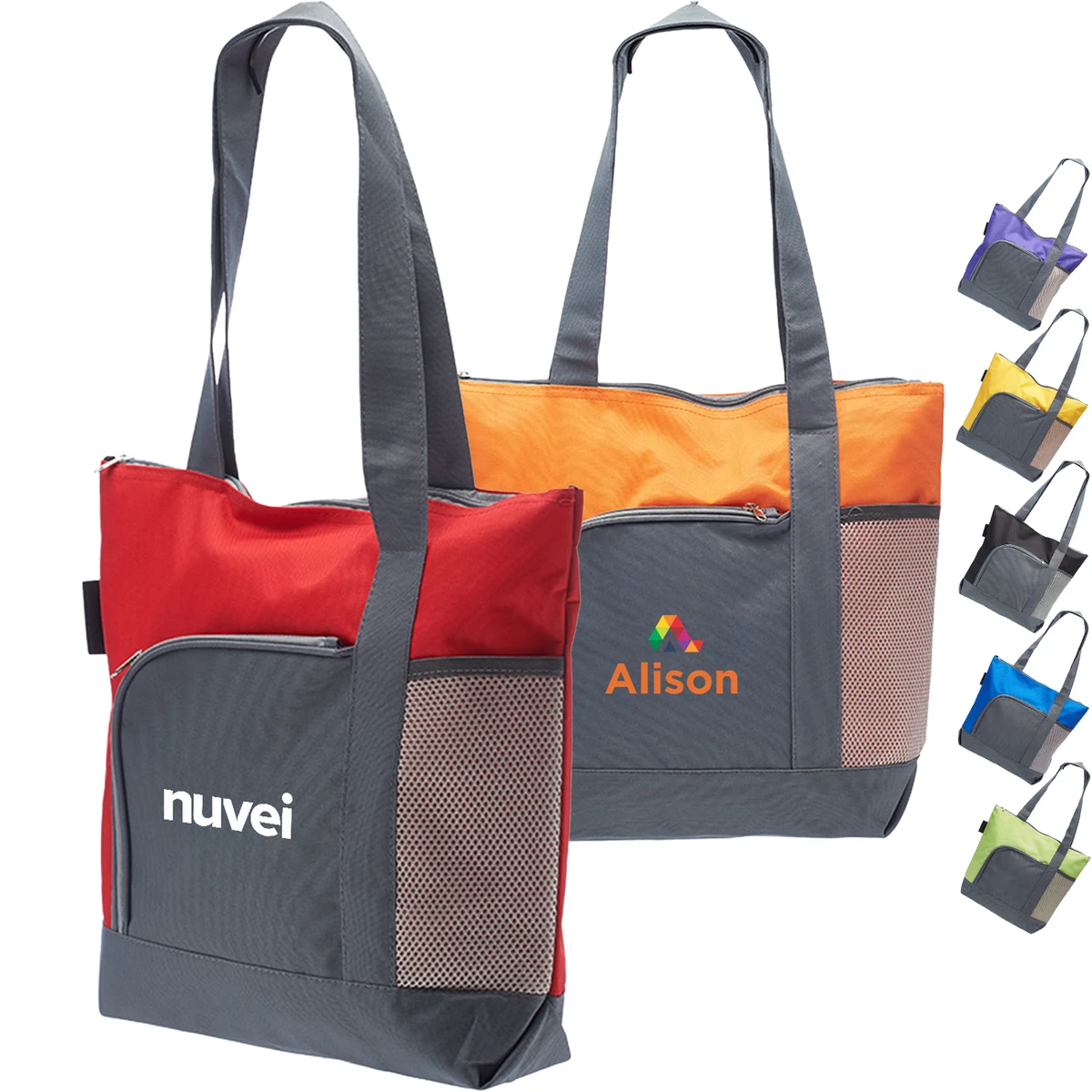 Go Getter Sport Beach Tote Bags w/ Gusset (16.5"x14.5"x 4.5"), custom tote bag with logo imprint 1