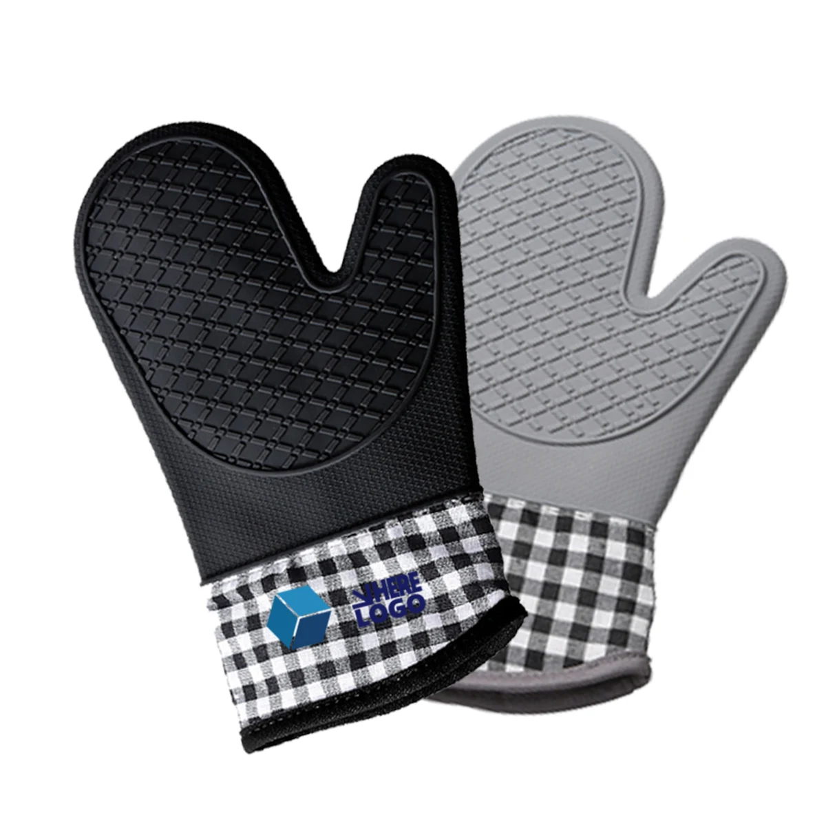 Silicone Oven Mitts 600Fahrenhe Heat Resistant Non-Slip Grip 1