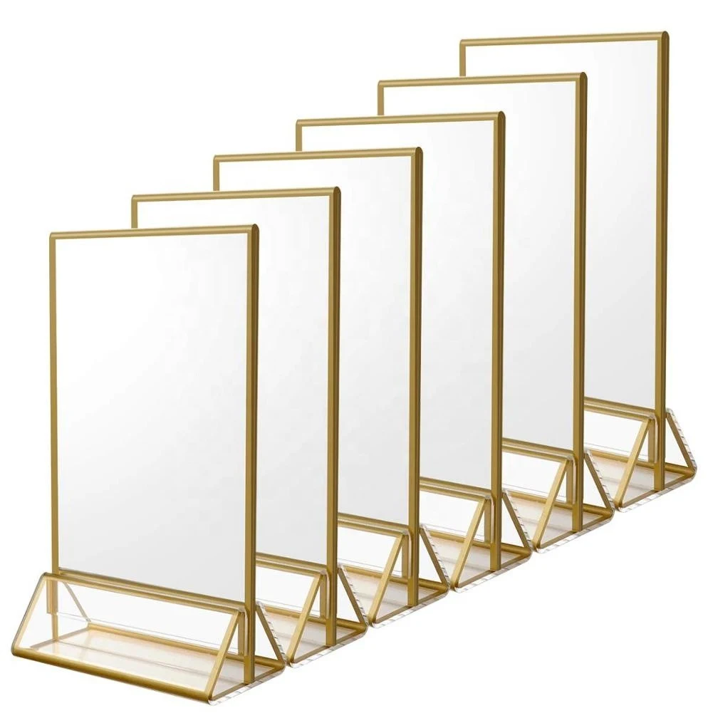 Gold Acrylic Picture Frames Clear Double Sided Menu 1