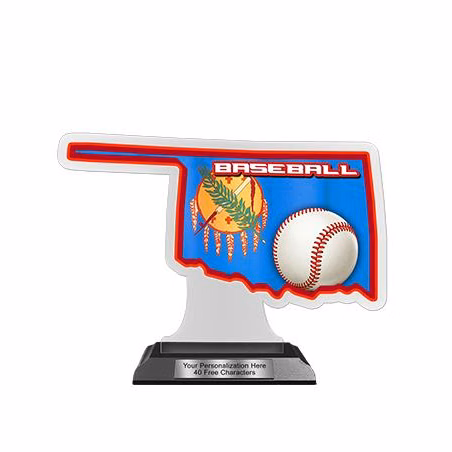 State Acrylic Trophy: 6" Oklahoma Shape (Event typ