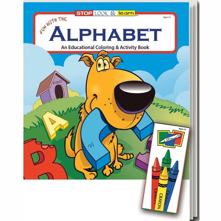 Fun with the Alphabet Coloring Book Sets - 4 Pack Crayons Ages 3-11