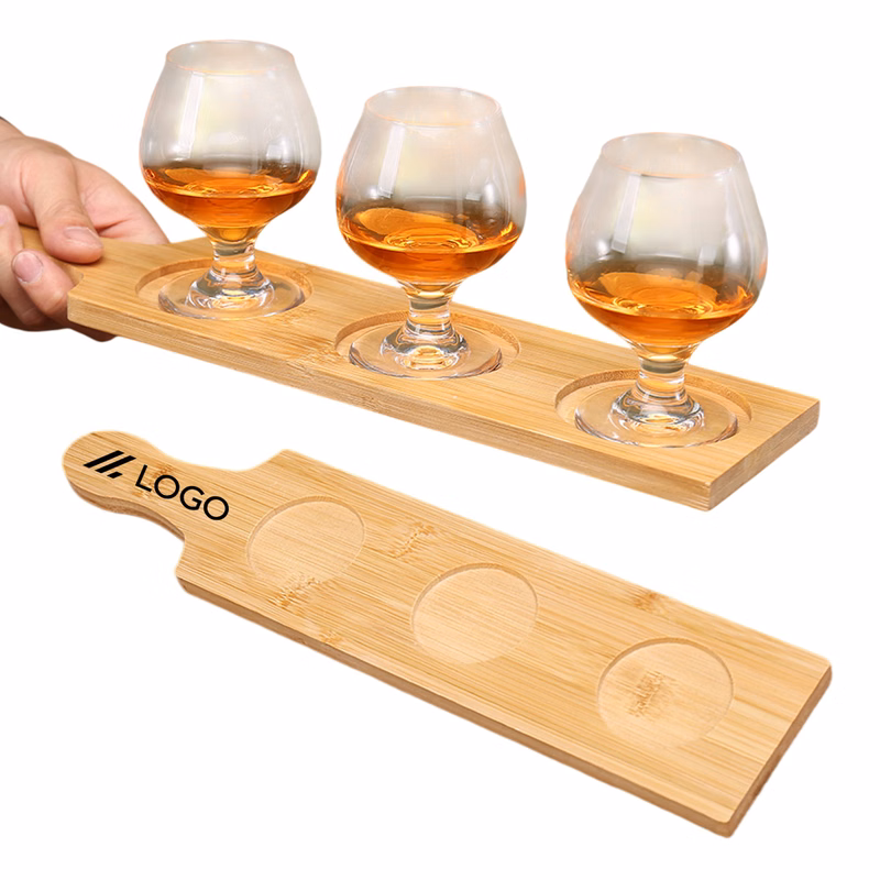3-Hole Wooden Beer Serving Tray