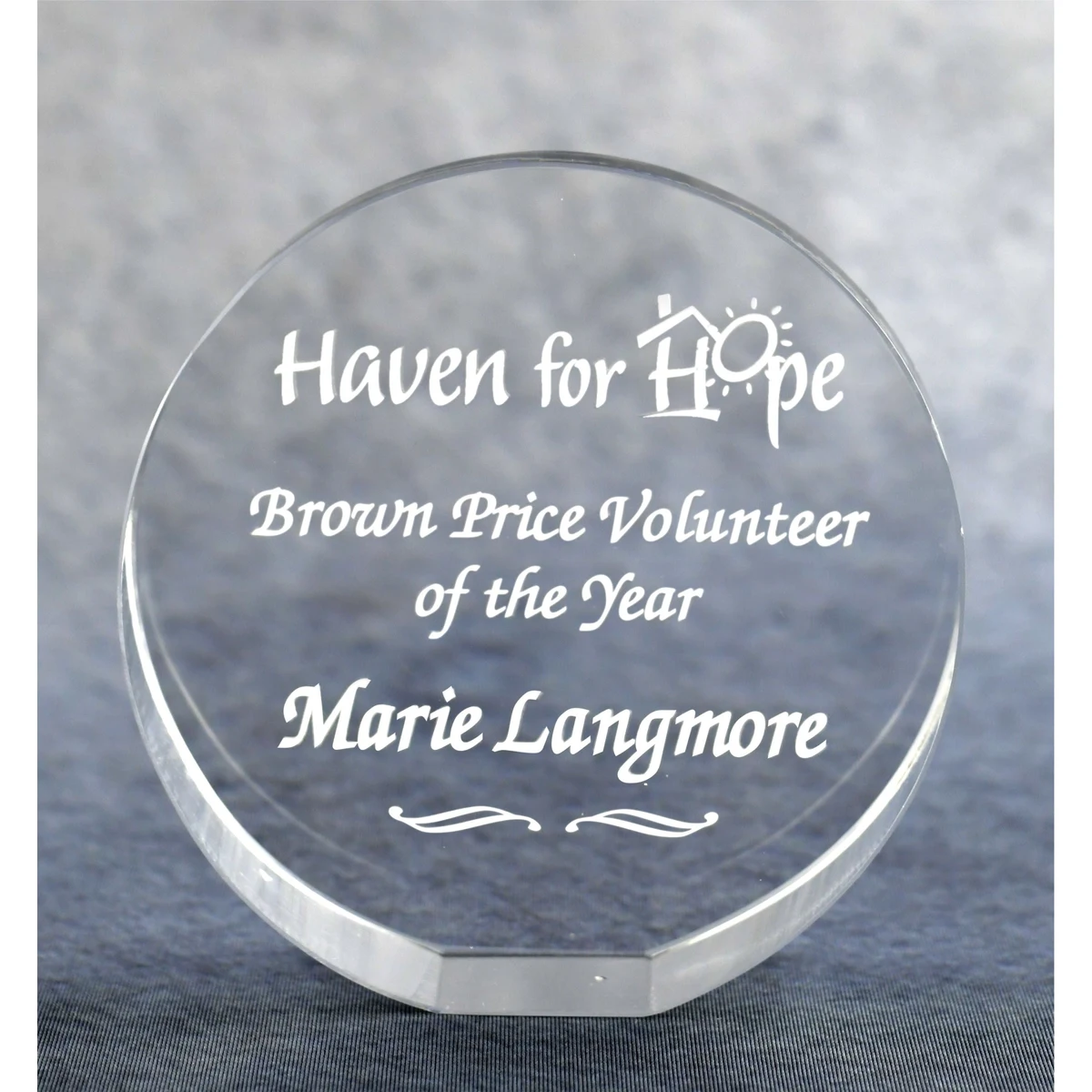 Circular Optic Crystal Paperweight 1