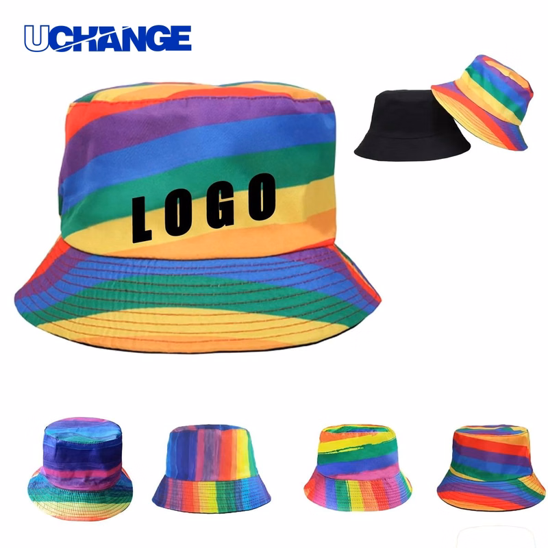 Stylish Tie-Dye Colorblocked Striped Fisherman's Hat for Fashion and Outdoor Use