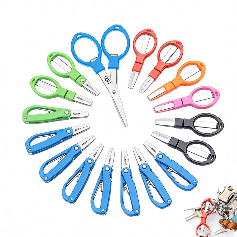 Compact Foldable Scissors Stainless Steel Blade for Precision Cutting on the Go