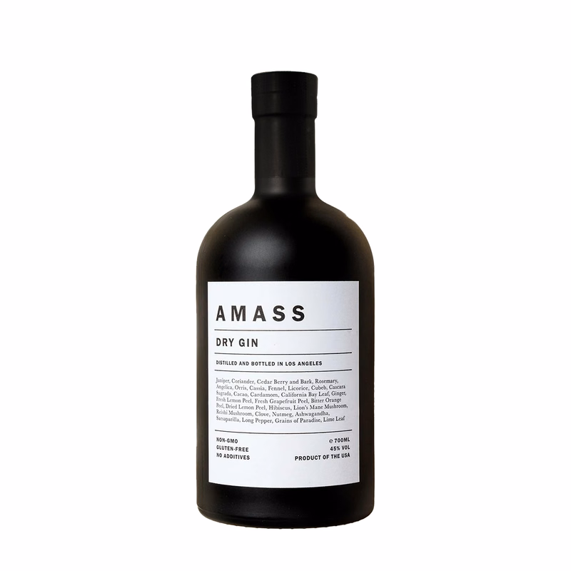 Etched Amass Dry Gin Liquor Bottle