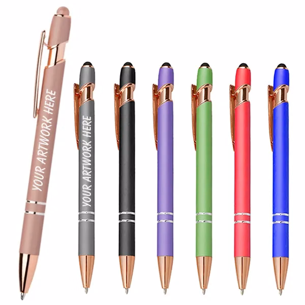 Ellipse Softy Rose Gold Metallic Pen with Stylus