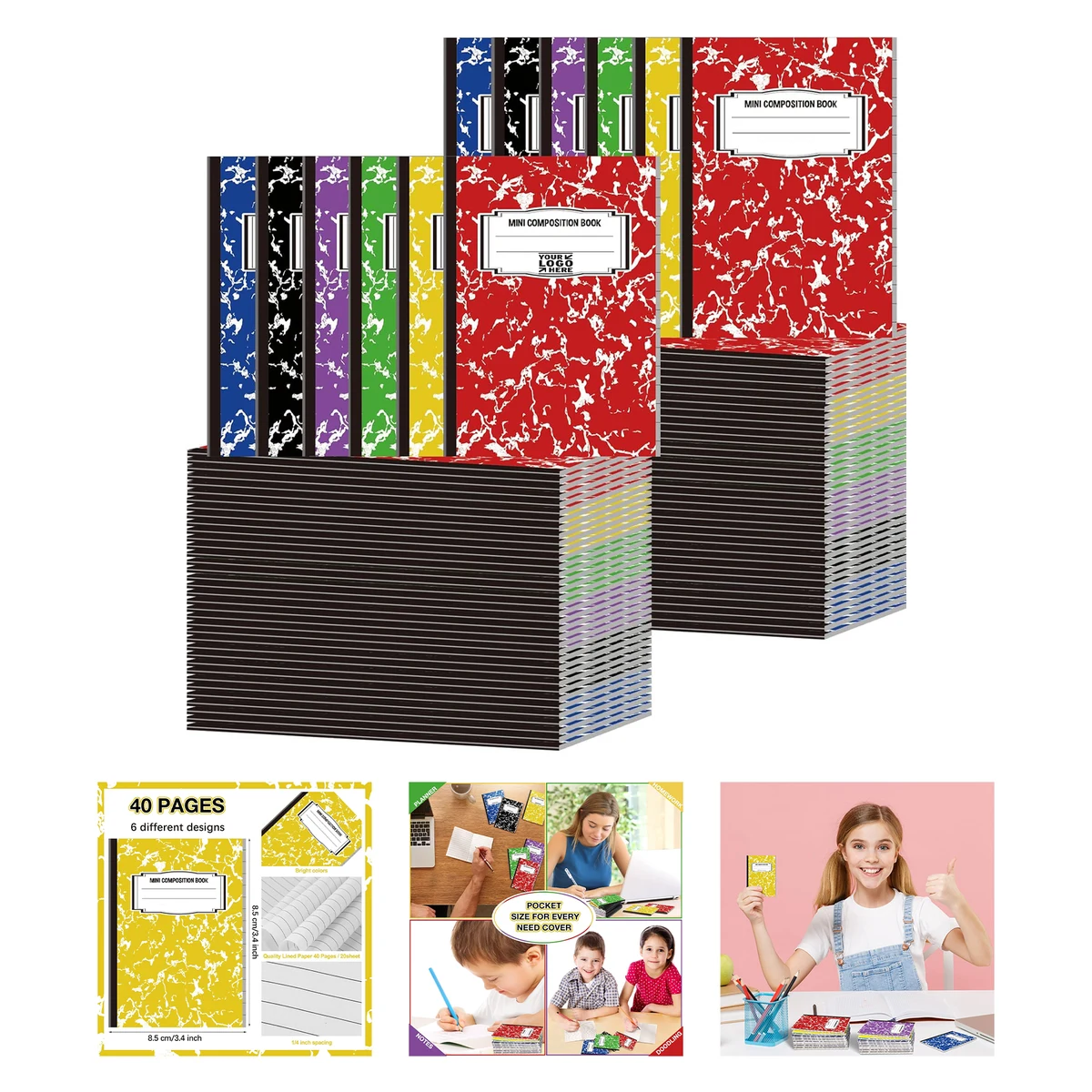 3.4" x 4.7" Mini Composition Notebook 1