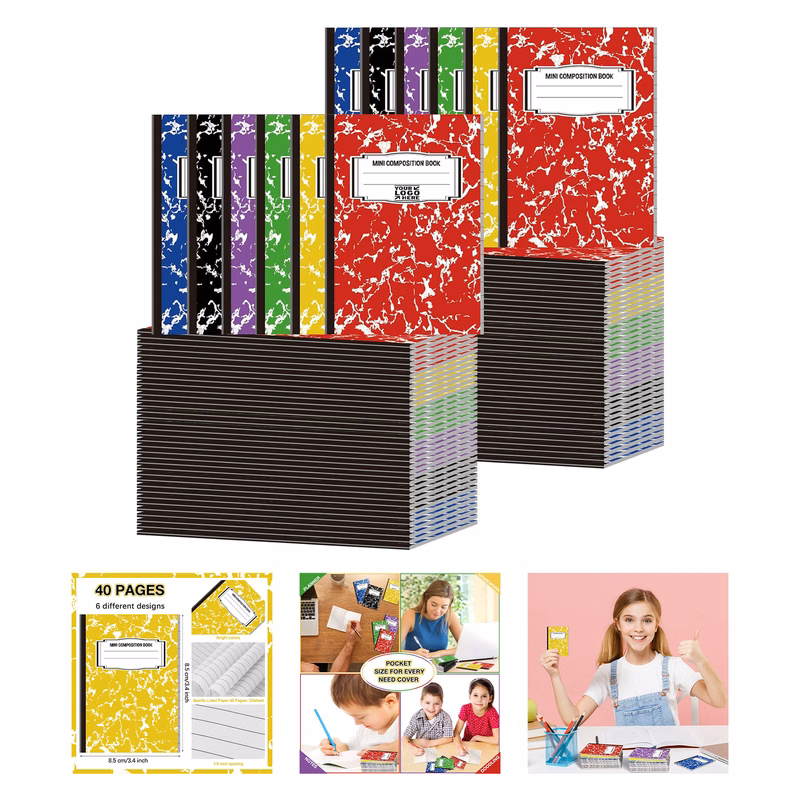 3.4" x 4.7" Mini Composition Notebook