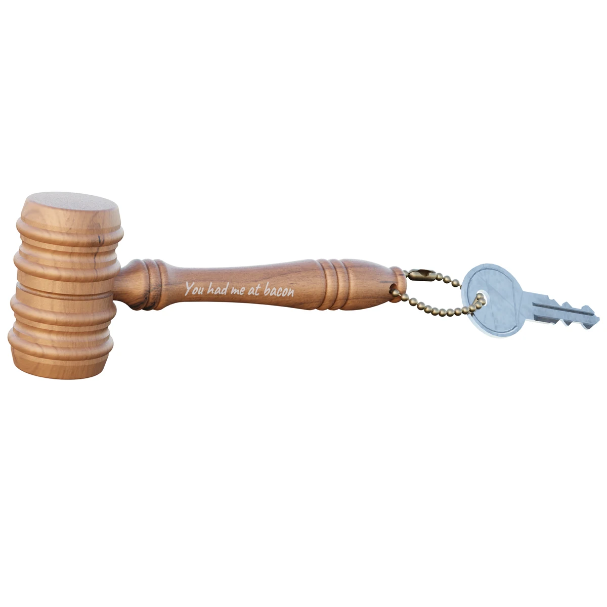 3-1/2" Mallet Style Gavel Keychain with imprint 1