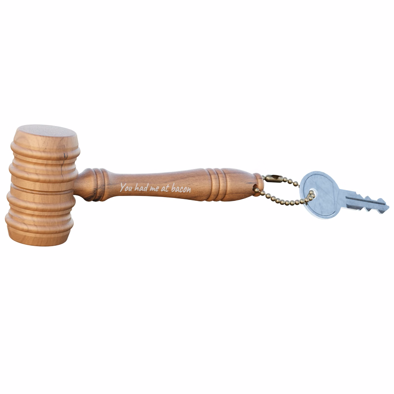 3-1/2" Mallet Style Gavel Keychain with imprint