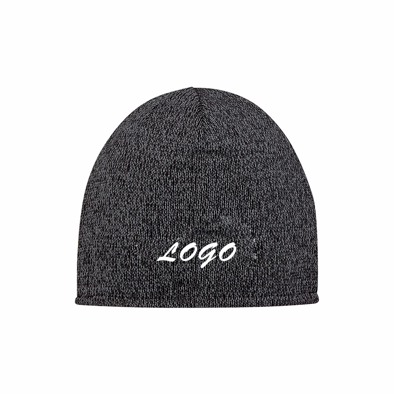 100% Acrylic With Felt Lining Reflective Beanie