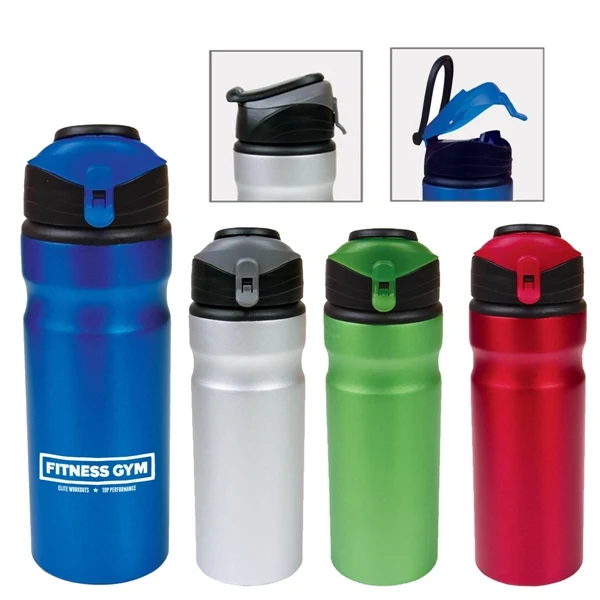 24 Oz. Handy and Durable Water Bottle with Flip up Lid, custom water bottle with logo imprint 1
