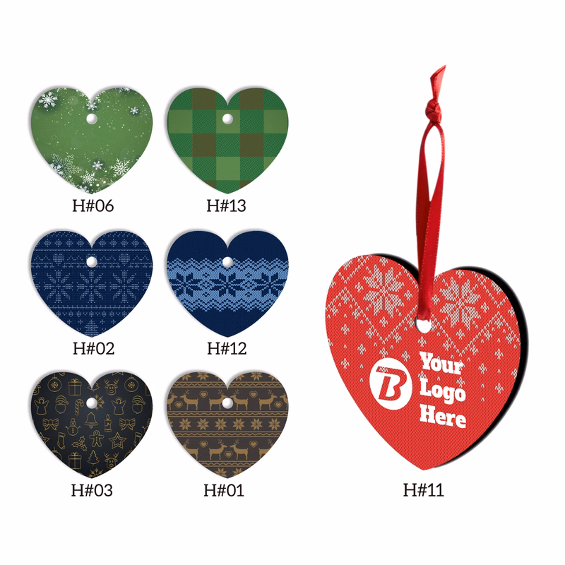 Free Shipping Full Color Christmas Ornament - Heart